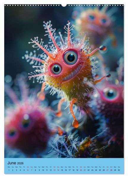 Produktbild: Microbial Cuteness (High Quality Premium Wall Calendar 2026 DIN A2 portrait),CALVENDO 12 Month Wall Calendar