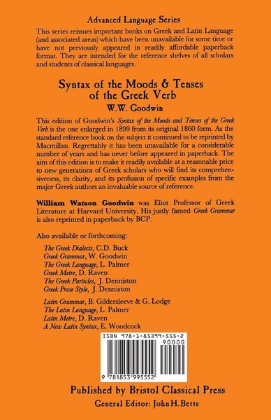 Produktbild: Syntax of the Moods and Tenses of the Greek Verbs