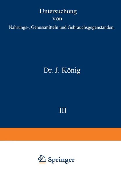 Produktbild: Untersuchung von Nahrungs-, Genussmitteln und Gebrauchsgegenst&auml;nden