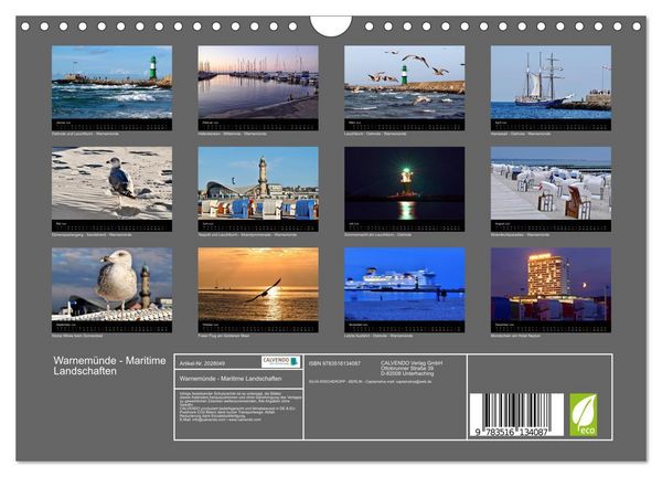 Produktbild: Warnem&uuml;nde - Maritime Landschaften (Wandkalender 2026 DIN A4 quer), CALVENDO Monatskalender