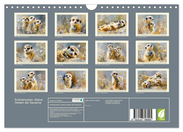 Produktbild: Erdm&auml;nnchen. Kleine Helden der Savanne (Wandkalender 2027 DIN A4 quer), CALVENDO Monatskalender