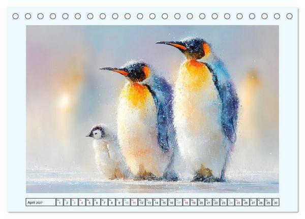 Produktbild: Pinguine. Momente im ewigen Eis (Tischkalender 2027 DIN A5 quer), CALVENDO Monatskalender