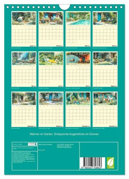 Produktbild: M&auml;nner im Garten. Entspannte Augenblicke im Gr&uuml;nen (Wandkalender 2027 DIN A4 hoch), CALVENDO Monatskalender