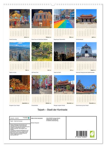 Produktbild: Taipeh &ndash; Stadt der Kontraste (hochwertiger Premium Wandkalender 2027 DIN A2 hoch), Kunstdruck in Hochglanz