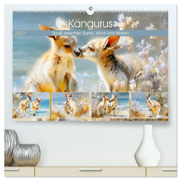 Produktbild: K&auml;ngurus. Spa&szlig; zwischen Sand, Wind und Wellen (hochwertiger Premium Wandkalender 2027 DIN A2 quer), Kunstdruck in Hochglanz