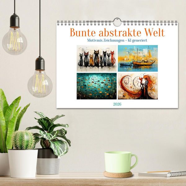 Produktbild: Bunte abstrakte Welt (Wandkalender 2026 DIN A4 quer), CALVENDO Monatskalender