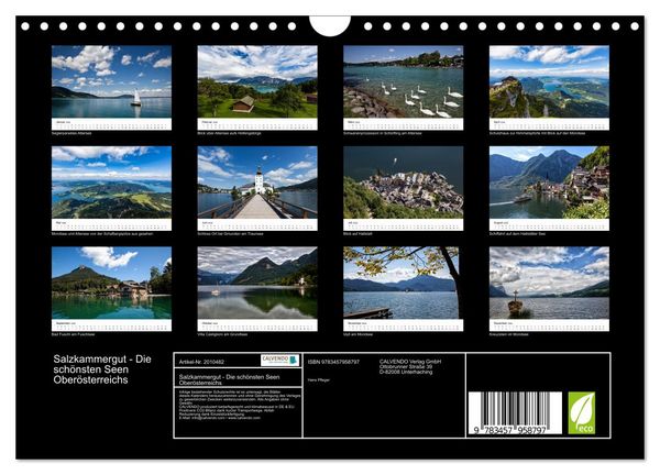Produktbild: Salzkammergut - Die sch&ouml;nsten Seen Ober&ouml;sterreichs (Wandkalender 2026 DIN A4 quer), CALVENDO Monatskalender