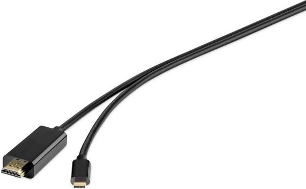 Produktbild: Renkforce USB-C&reg; / HDMI Adapterkabel USB-C&reg; Stecker, HDMI-A Stecker 1.80 m Schwarz RF-4535910 USB-C&reg;-Displaykabel