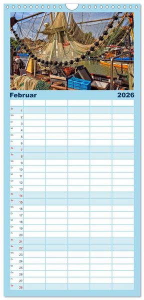 Produktbild: Familienplaner 2026 - Reise an die Nordsee - Neuharlingersiel mit 5 Spalten (Wandkalender, 21 x 45 cm) CALVENDO