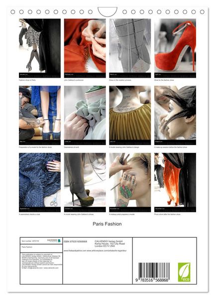 Produktbild: Paris Fashion (Wall Calendar 2026 DIN A4 portrait), CALVENDO 12 Month Wall Calendar