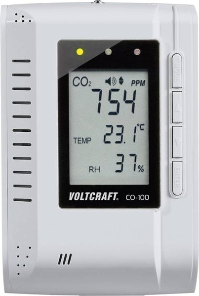 Produktbild: VOLTCRAFT CO-100 Kohlendioxid-Messger&auml;t 0 - 3000 ppm mit Datenloggerfunktion, Wandmontage