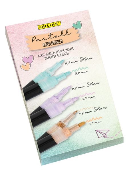 Produktbild: ONLINE Acryl Marker pastell 6 St&uuml;ck