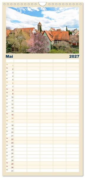 Produktbild: Familienplaner 2027 - Ein Spaziergang durch Rothenburg ob der Tauber mit 5 Spalten (Wandkalender, 21 x 45 cm) CALVENDO