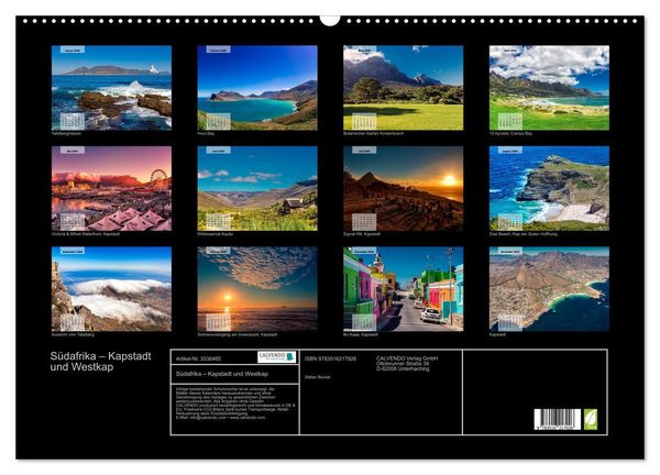 Produktbild: S&uuml;dafrika &ndash; Kapstadt und Westkap (Wandkalender 2026 DIN A2 quer), CALVENDO Monatskalender