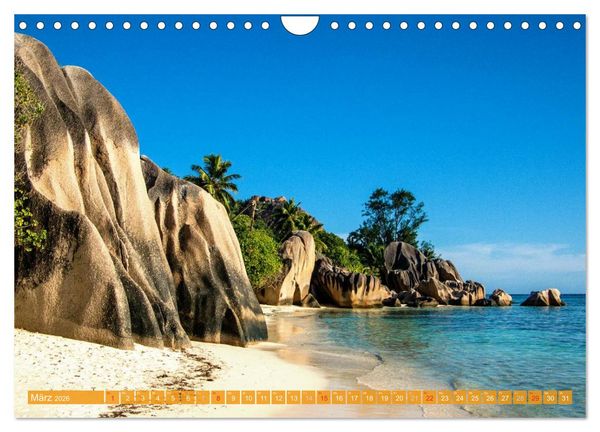 Produktbild: Seychellen - Die sch&ouml;nsten Str&auml;nde (Wandkalender 2026 DIN A4 quer), CALVENDO Monatskalender