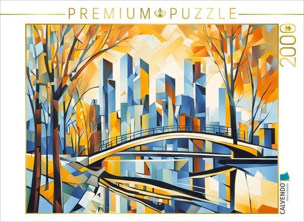 Produktbild: CALVENDO Puzzle Spiegelnde Skyline im farbenfrohen Herbst | 2000 Teile Lege-Gr&ouml;&szlig;e 90x67cm Foto-Puzzle f&uuml;r gl&uuml;ckliche Stunden