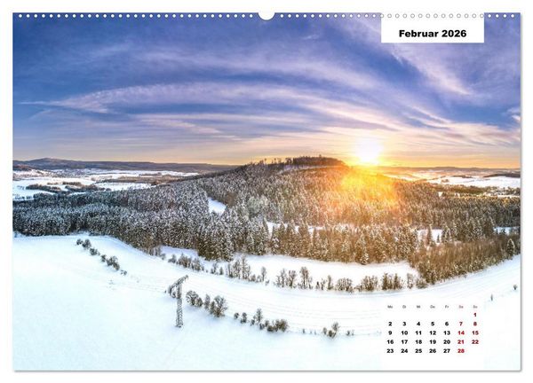 Produktbild: Unser Erzgebirge von oben (hochwertiger Premium Wandkalender 2026 DIN A2 quer), Kunstdruck in Hochglanz