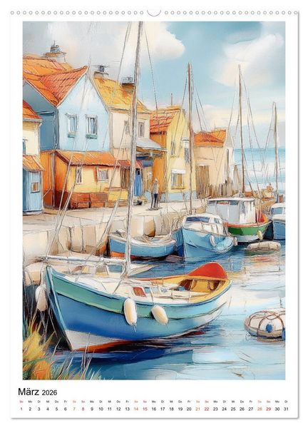 Produktbild: Maritimes Leben im Hafen (hochwertiger Premium Wandkalender 2026 DIN A2 hoch), Kunstdruck in Hochglanz