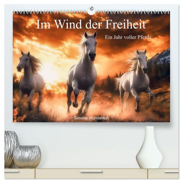 Produktbild: Im Wind der Freiheit - Ein Jahr voller Pferde (hochwertiger Premium Wandkalender 2026 DIN A2 quer), Kunstdruck in Hochglanz