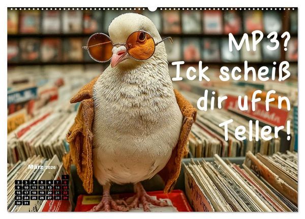 Produktbild: Freche Tauben - Lustiger Spr&uuml;chekalender mit Berliner Schnautze (Wandkalender 2026 DIN A2 quer), CALVENDO Monatskalender