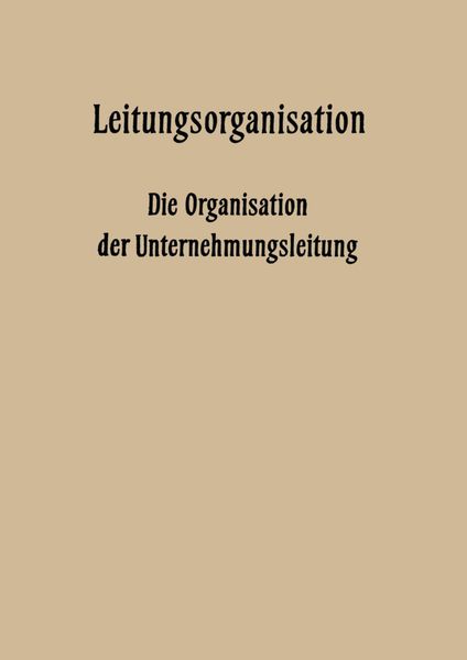 Produktbild: Leitungsorganisation
