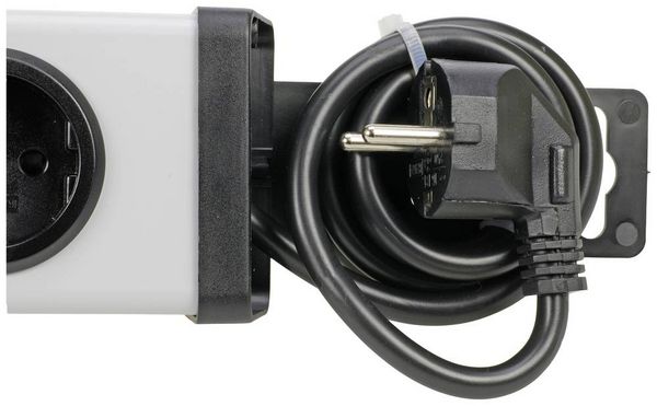Produktbild: Ehmann 0200x00052301 Steckdosenleiste mit Schalter Silber, Schwarz Schutzkontakt 1St.