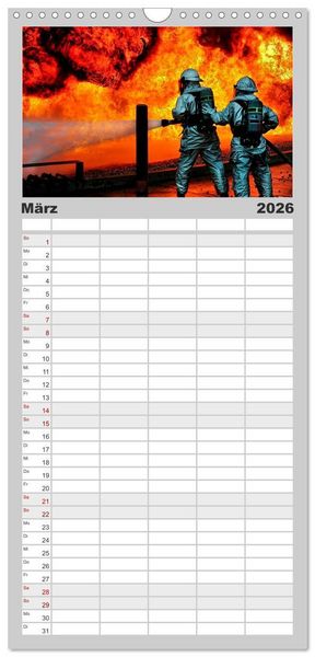 Produktbild: Familienplaner 2026 - Feuerwehr - weltweit im Einsatz mit 5 Spalten (Wandkalender, 21 x 45 cm) CALVENDO