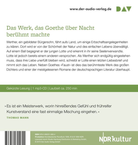 Produktbild: Die Leiden des jungen Werther