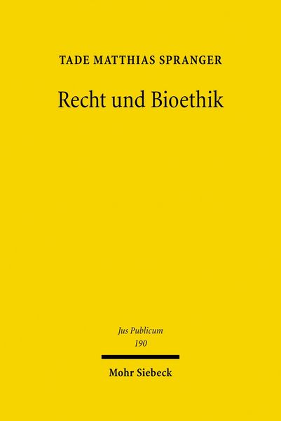 Produktbild: Recht und Bioethik