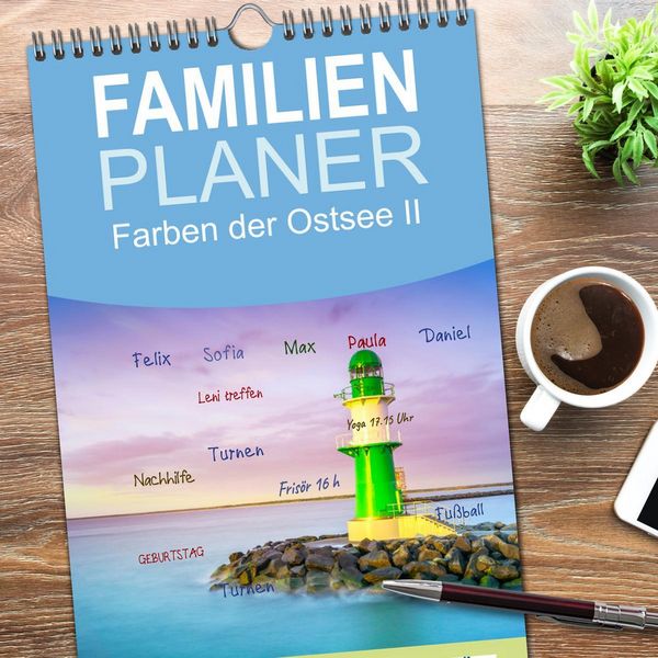 Produktbild: Familienplaner 2026 - Farben der Ostsee II mit 5 Spalten (Wandkalender, 21 x 45 cm) CALVENDO