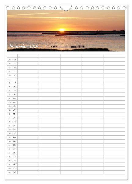 Produktbild: Nordfriesland - Familienplaner (Wandkalender 2026 DIN A4 hoch), CALVENDO Monatskalender