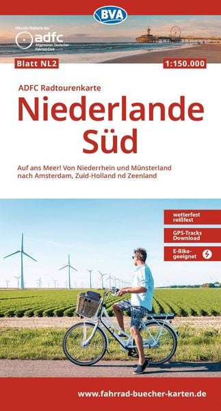 Produktbild: BVA ADFC Radtourenkarte Niederlande S&uuml;d, mit Knotenpunkten 1:150.000