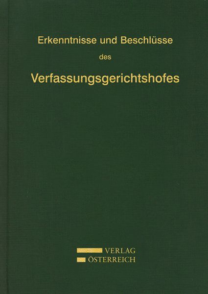 Produktbild: Erkenntnisse und Beschl&uuml;sse des Verfassungsgerichtshofes