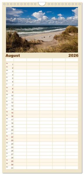 Produktbild: Familienplaner 2026 - Sylt - Strandspaziergang mit 5 Spalten (Wandkalender, 21 x 45 cm) CALVENDO