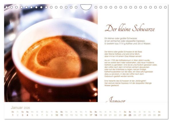 Produktbild: Wiener Kaffeerezepte (Wandkalender 2026 DIN A4 quer), CALVENDO Monatskalender