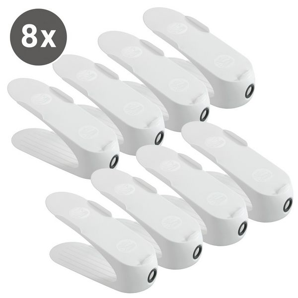 Produktbild: Schuhhalter Wei&szlig; 8er Set, platzsparend &uuml;bereinander stapelbar
