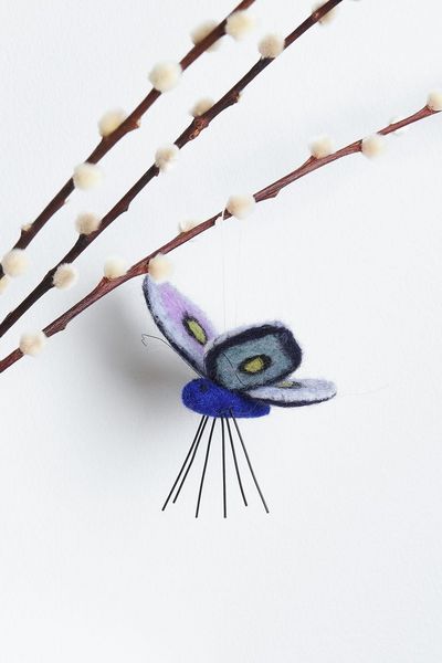 Produktbild: Aufh&auml;nger Filz-Schmetterling dunkelblau 10 x 10,5 x 7cm