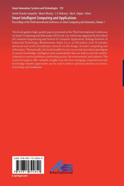 Produktbild: Smart Intelligent Computing and Applications