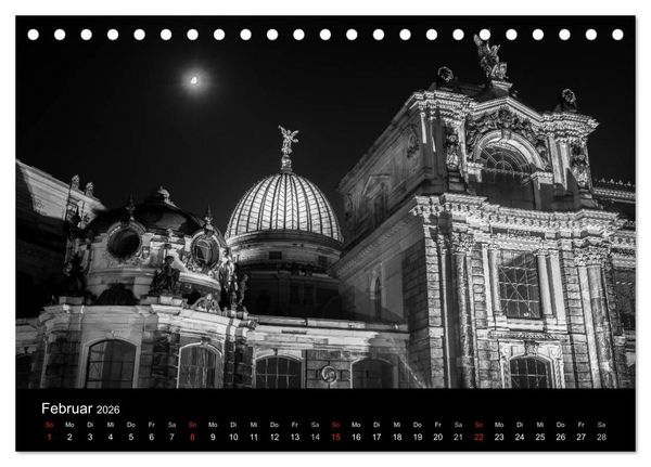 Produktbild: Dresden - Elbflorenz bei Nacht (Tischkalender 2026 DIN A5 quer), CALVENDO Monatskalender