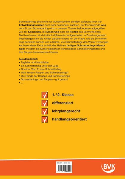 Produktbild: Themenheft Schmetterlinge 1./2. Klasse