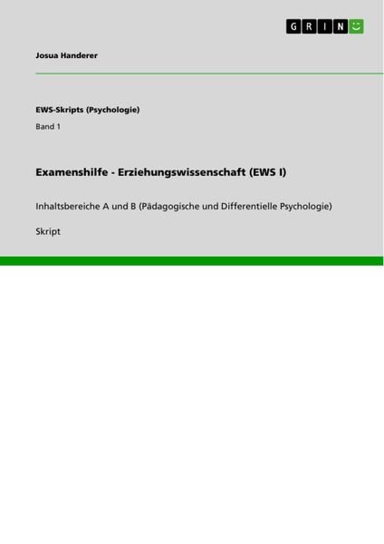 Produktbild: Examenshilfe - Erziehungswissenschaft (EWS I)