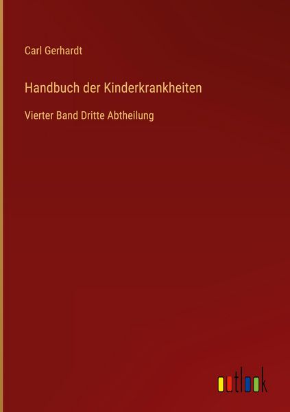Produktbild: Handbuch der Kinderkrankheiten