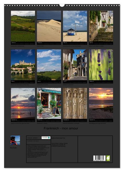 Produktbild: Frankreich - mon amour (Wandkalender 2026 DIN A2 hoch), CALVENDO Monatskalender