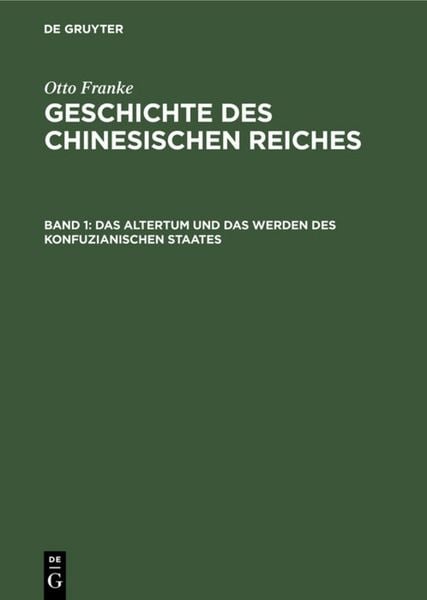 Produktbild: Das Altertum und das Werden des konfuzianischen Staates