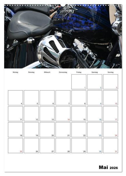 Produktbild: Harley Davidson Familienplaner (hochwertiger Premium Wandkalender 2026 DIN A2 hoch), Kunstdruck in Hochglanz