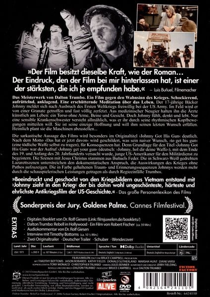 Produktbild: Johnny zieht in den Krieg (Johnny Got His Gun) (Filmjuwelen)