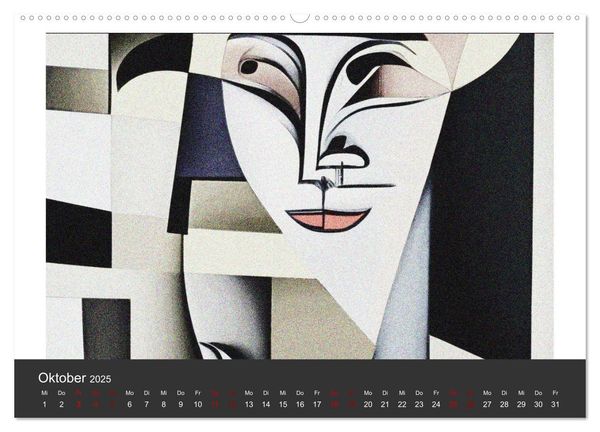 Kubistische Frauen Bilder (Wandkalender 2025 DIN A2 quer), CALVENDO Monatskalender
