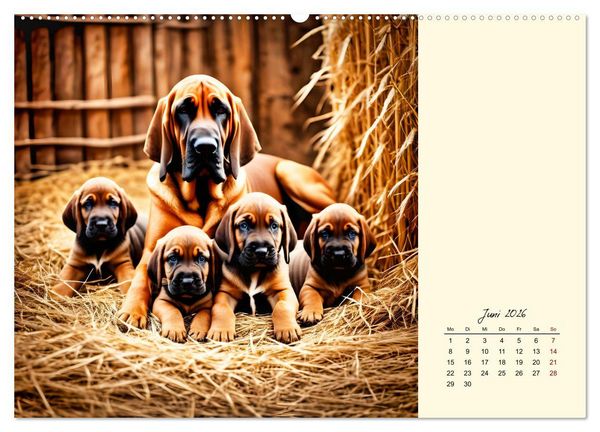 Produktbild: Bloodhound - M&auml;chtige Sp&uuml;rnase (Wandkalender 2026 DIN A2 quer), CALVENDO Monatskalender