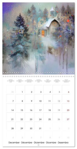 Produktbild: L'ann&eacute;e en bleu-violet (Calendrier mural carr&eacute; 2026 30x30 cm) Calendrier double avec une page pour vos prises de notes