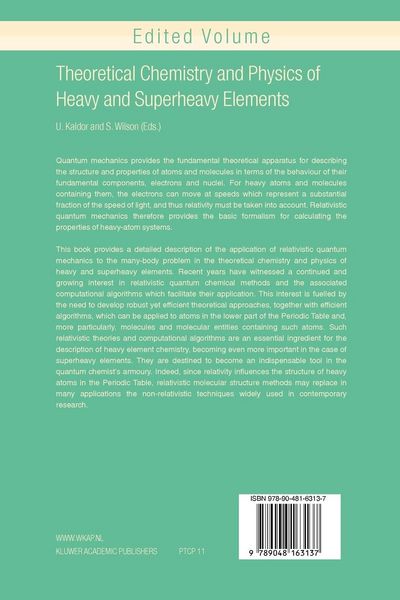 Produktbild: Theoretical Chemistry and Physics of Heavy and Superheavy Elements